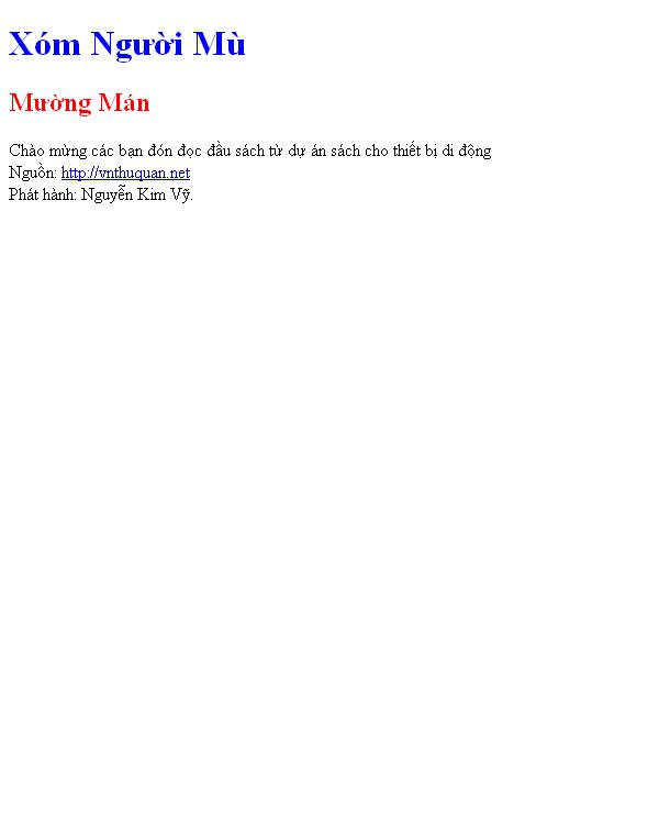 Bìa truyện Xóm Người Mù