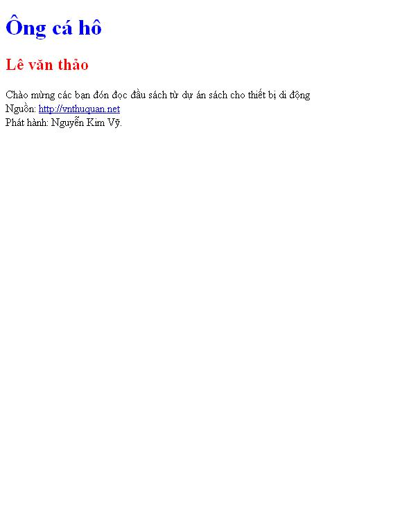 Bìa truyện Ông cá hô