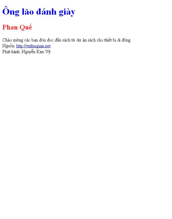 Bìa truyện Ông lão đánh giày