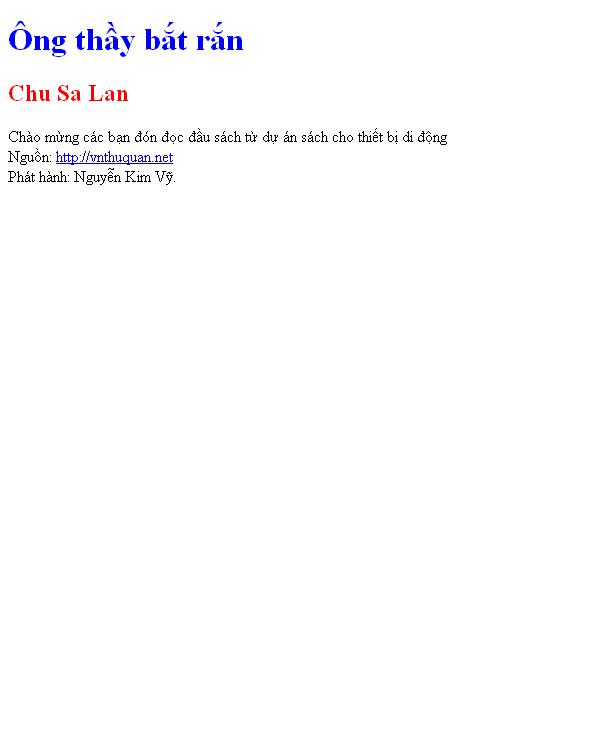 Bìa truyện Ông thầy bắt rắn