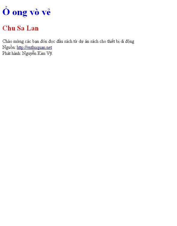Bìa truyện Ổ ong vò vẻ