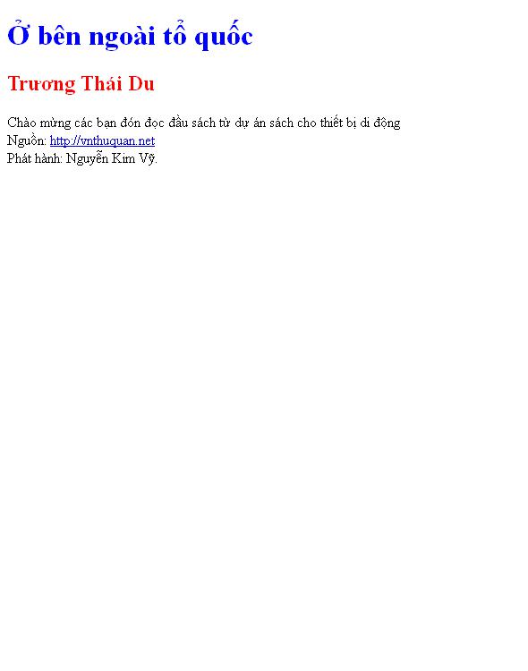 Bìa truyện Ở bên ngoài tổ quốc