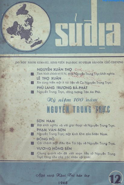Bìa truyện Tập San Sử Địa 12