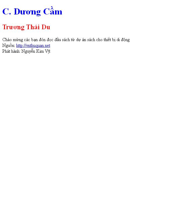 Bìa truyện C. Dương Cầm
